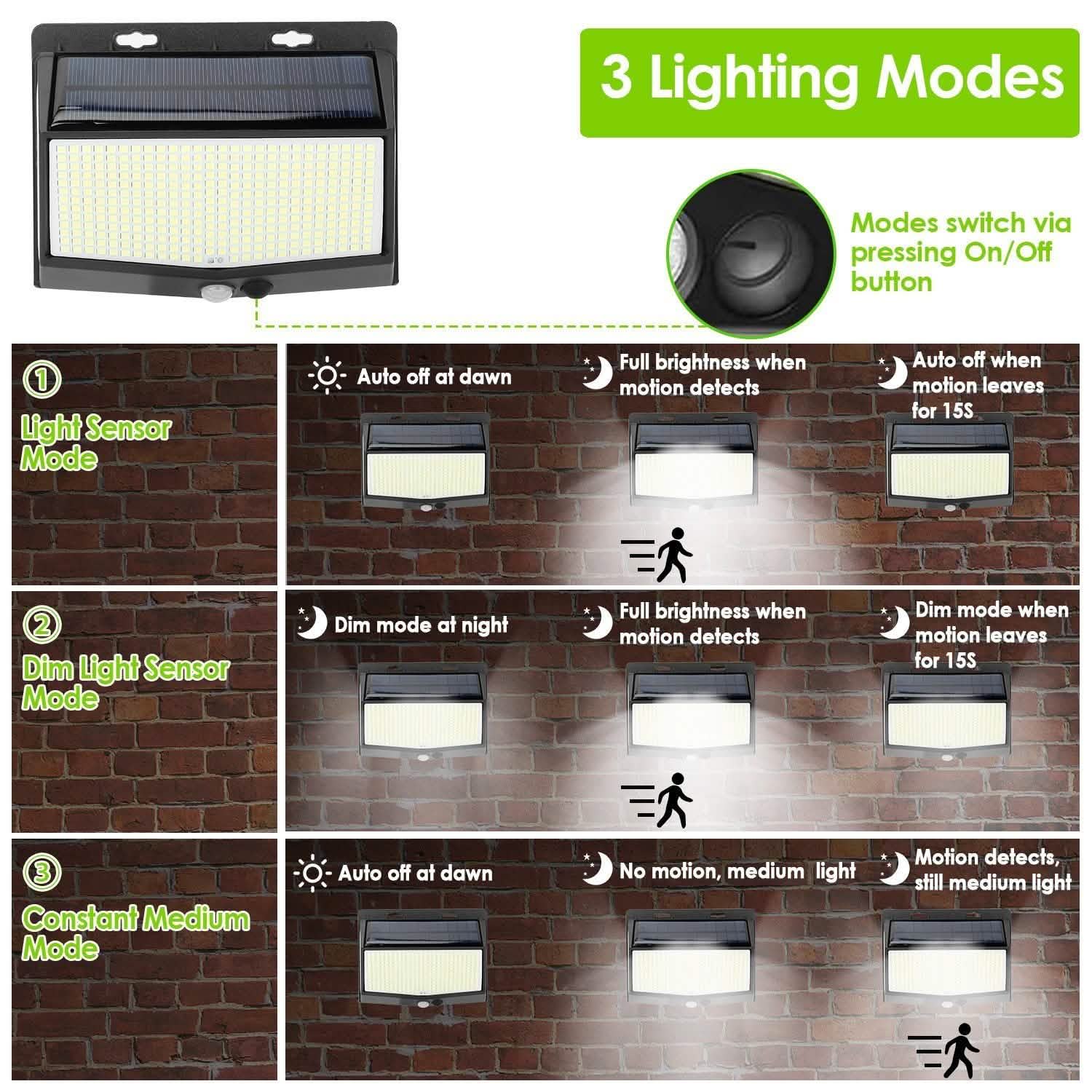 Solar Powered Outdoor Wall Lights Outdoor Lighting - Tophatter Daily Deals