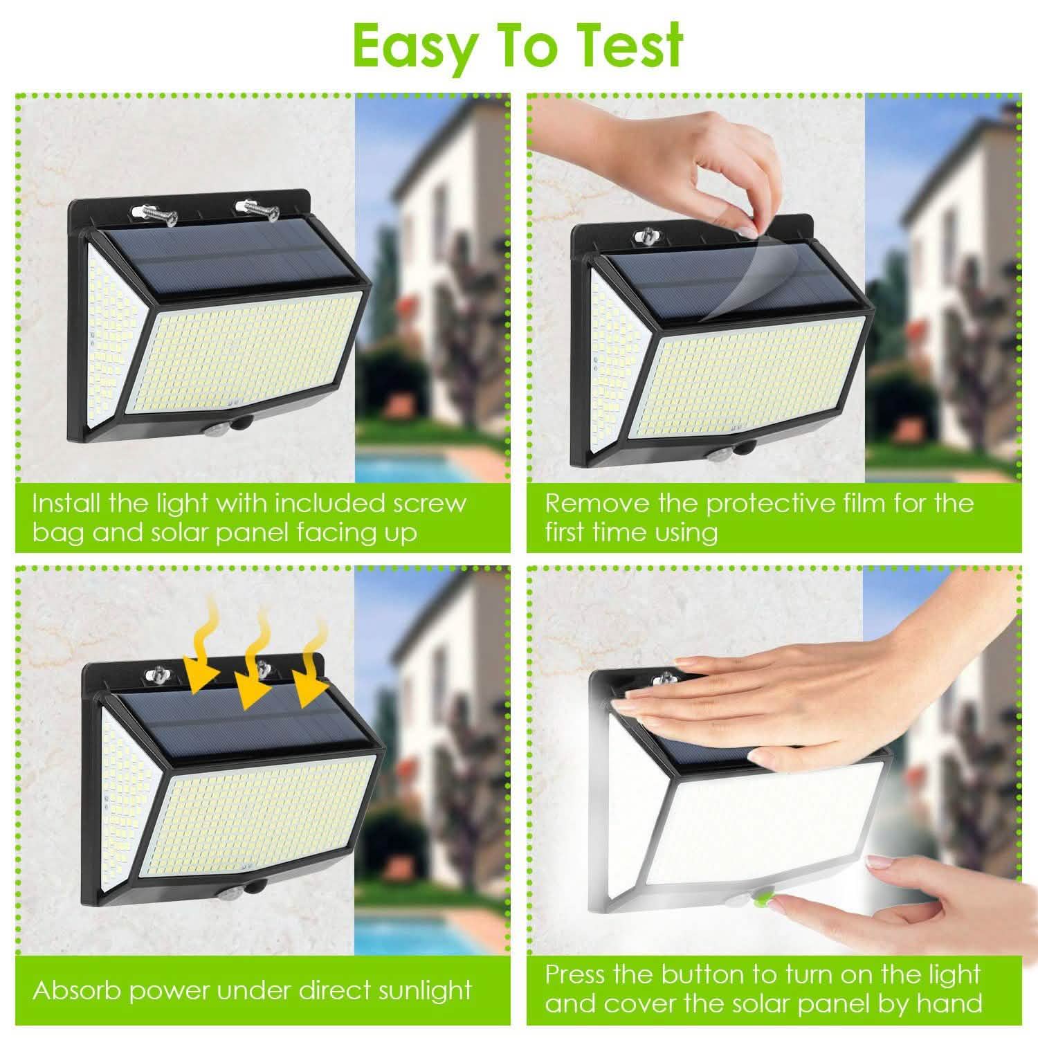 Solar Powered Outdoor Wall Lights Outdoor Lighting - Tophatter Daily Deals