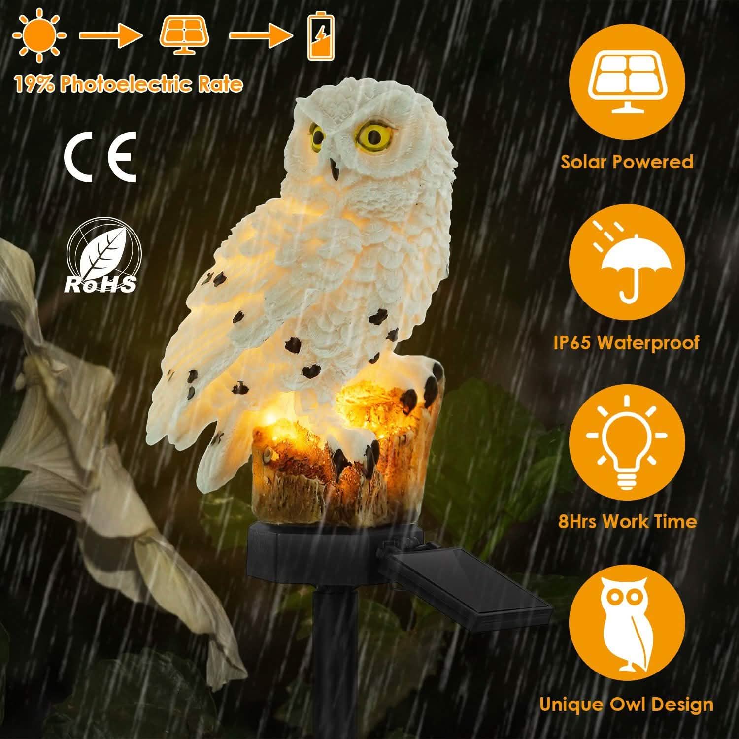 Solar Powered Owl Garden Light IP65 Waterproof String & Fairy Lights - Tophatter Daily Deals