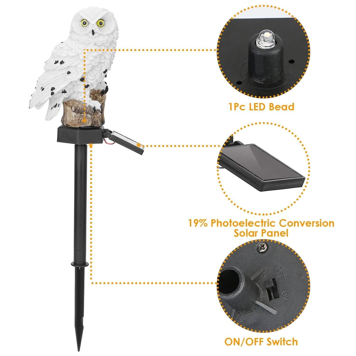 Solar Powered Owl Garden Light IP65 Waterproof String & Fairy Lights - Tophatter Daily Deals