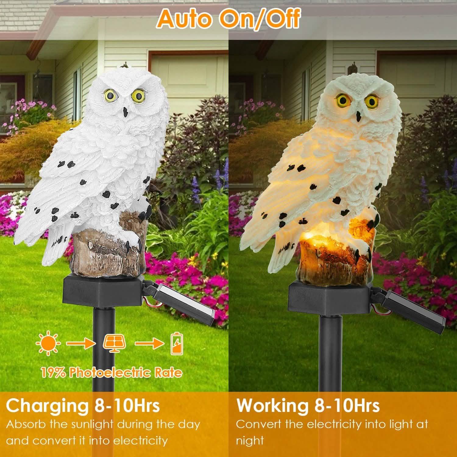 Solar Powered Owl Garden Light IP65 Waterproof String & Fairy Lights - Tophatter Daily Deals