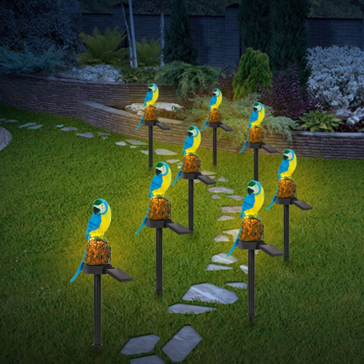 Solar Powered Parrot Garden Light IP65 Waterproof LED Solar Outdoor Lights - Tophatter Daily Deals