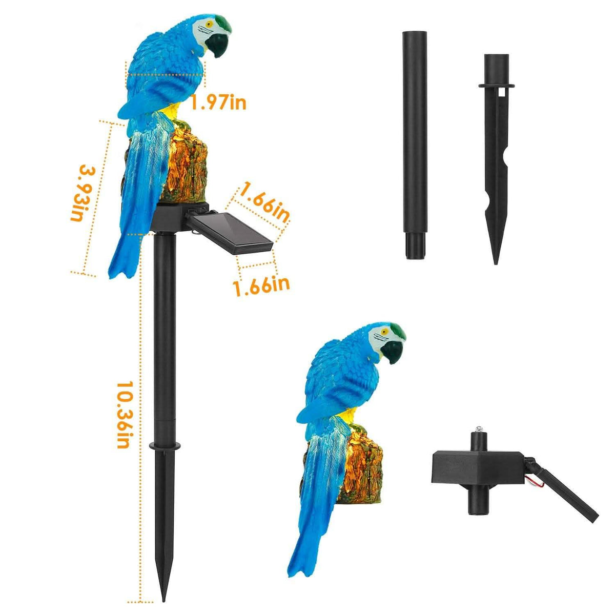 Solar Powered Parrot Garden Light IP65 Waterproof LED Solar Outdoor Lights - Tophatter Daily Deals