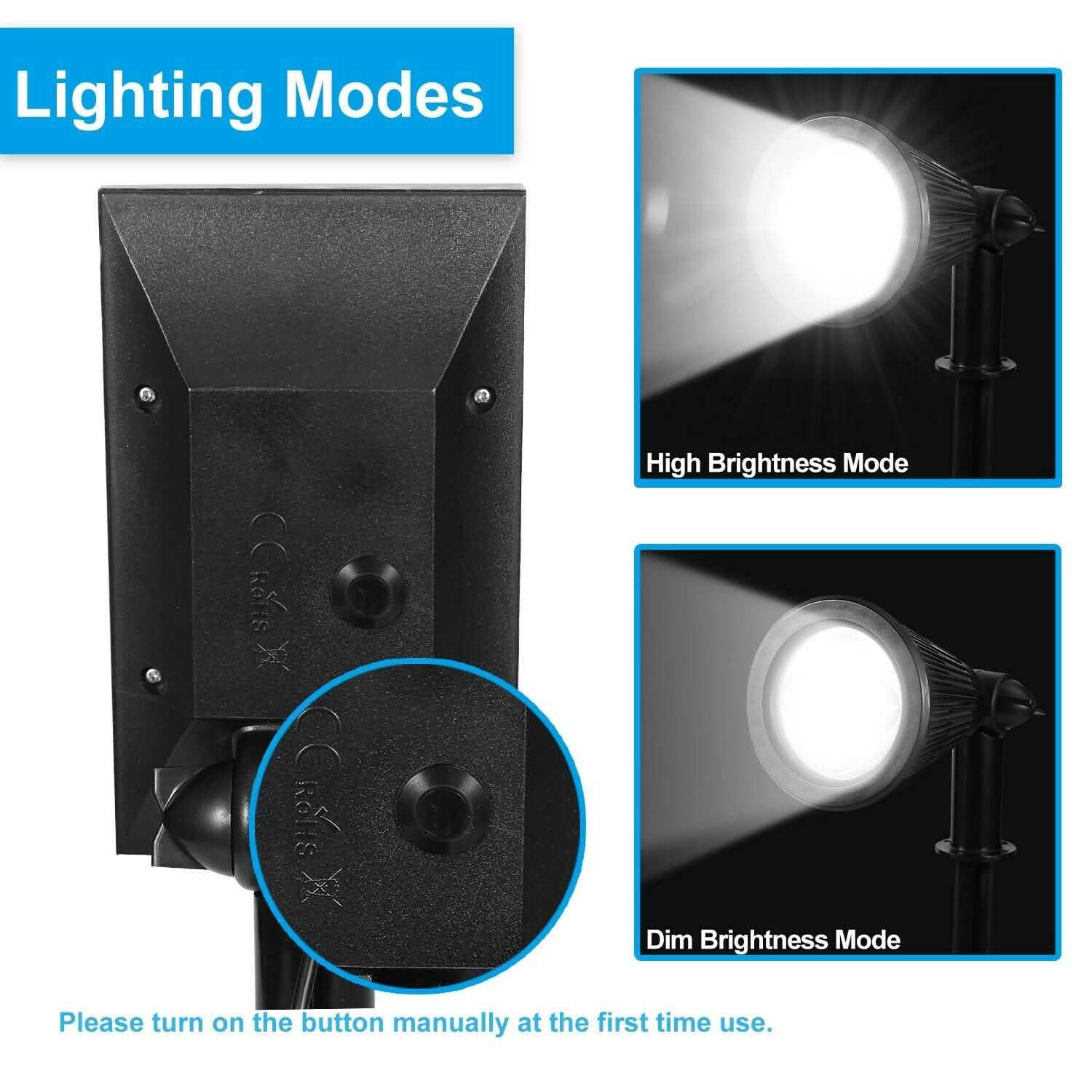 Solar Powered Spotlight Outdoor Garden Lamp Waterproof Outdoor Lighting - Tophatter Daily Deals