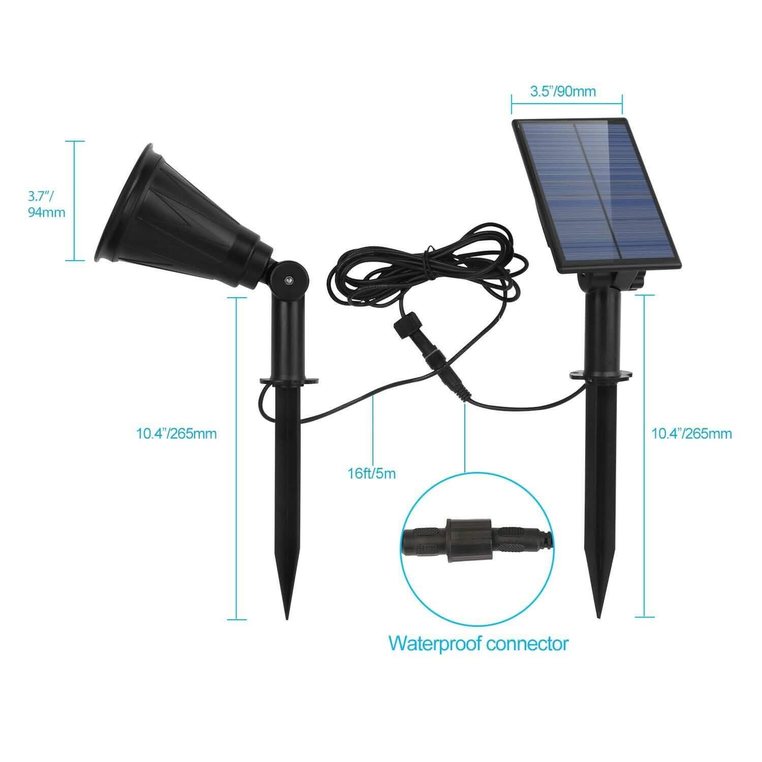 Solar Powered Spotlight Outdoor Garden Lamp Waterproof Outdoor Lighting - Tophatter Daily Deals