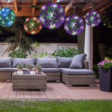 Solar Powered Topiary Ball Artificial Rose 20 LED Lights Garden & Patio - Tophatter Daily Deals