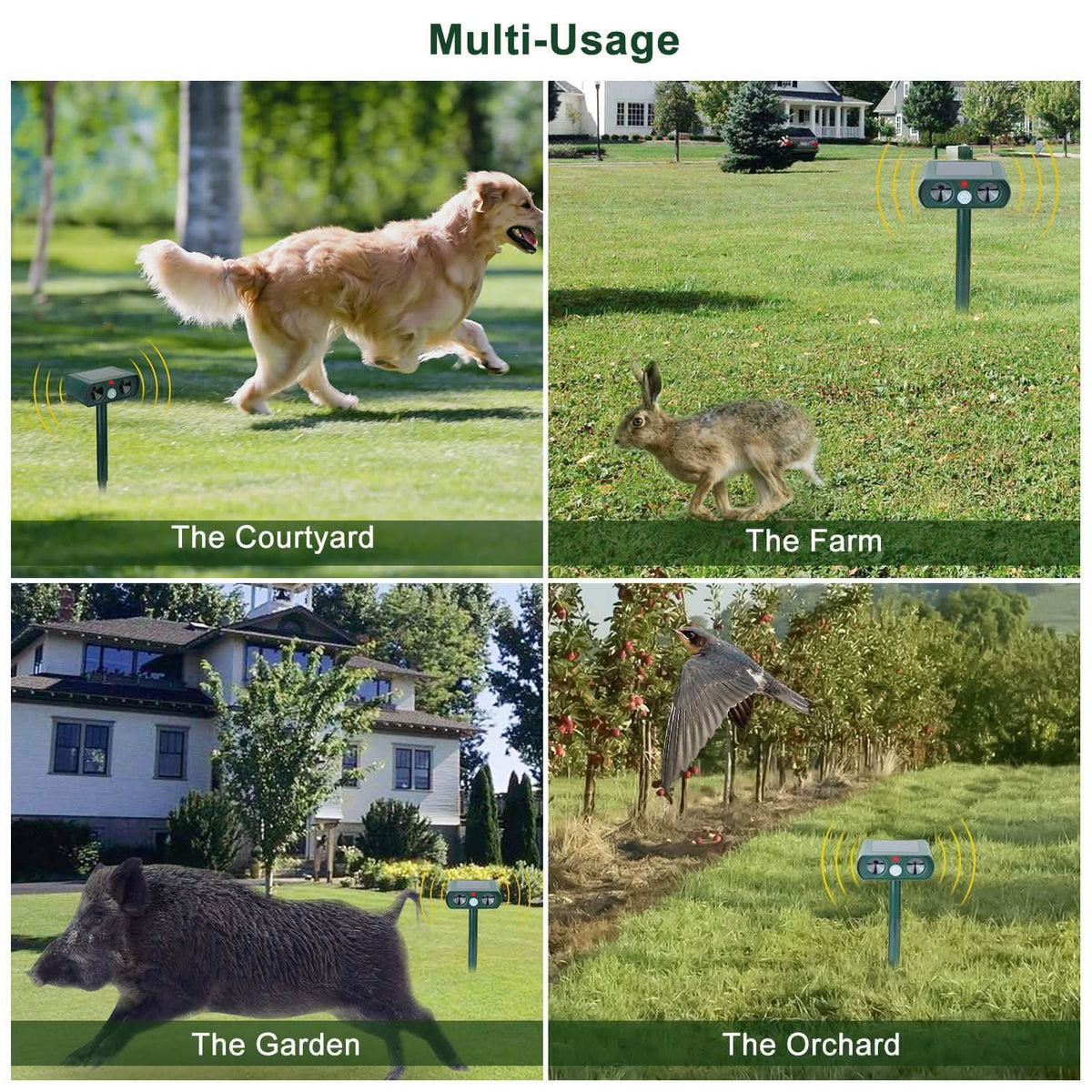Solar Powered Ultrasonic Animal Repeller Pest Control - Tophatter Daily Deals
