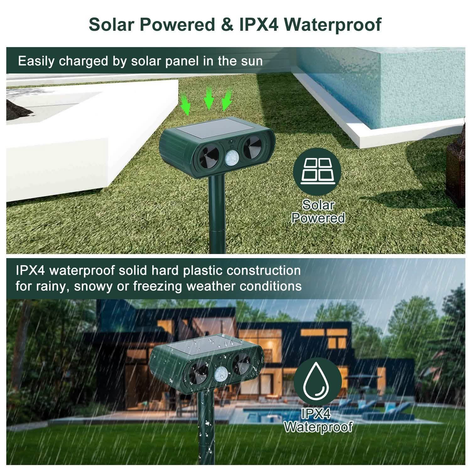 Solar Powered Ultrasonic Animal Repeller Pest Control - Tophatter Daily Deals