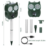 Solar Powered Ultrasonic Animal Repeller PIR Motion Sensor Pest Control - Tophatter Daily Deals