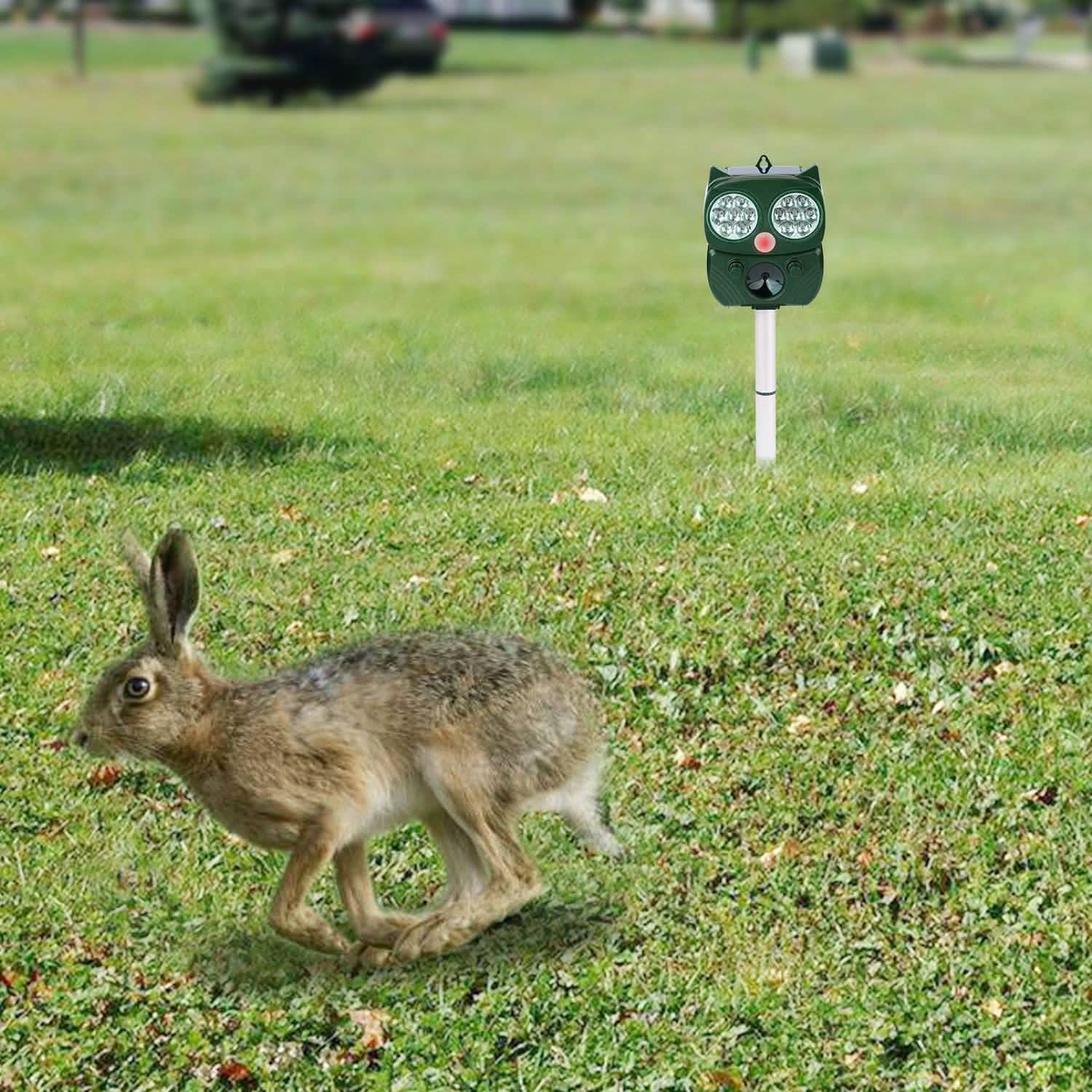 Solar Powered Ultrasonic Animal Repeller PIR Motion Sensor Pest Control - Tophatter Daily Deals
