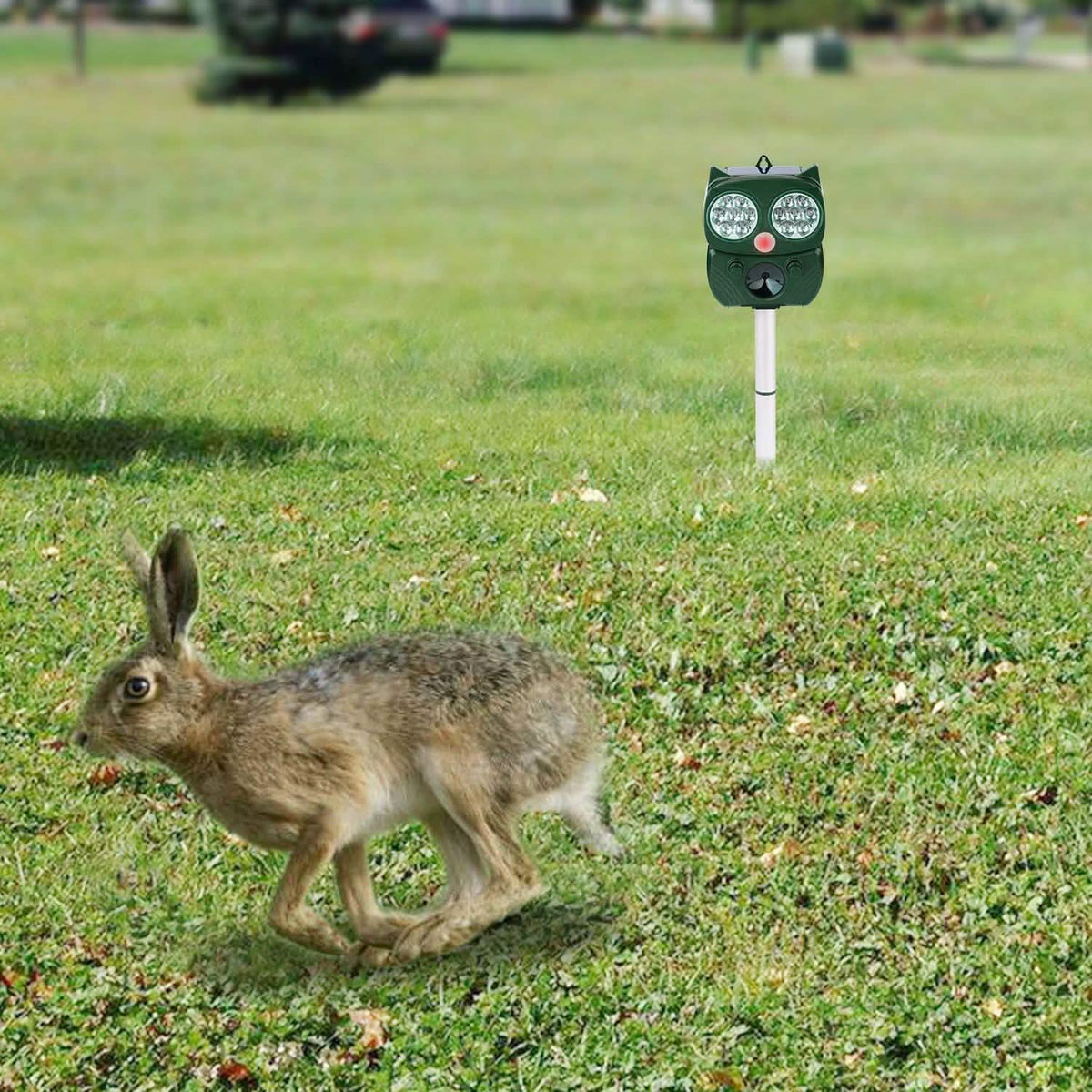 Solar Powered Ultrasonic Animal Repeller PIR Motion Sensor Pest Control - Tophatter Daily Deals