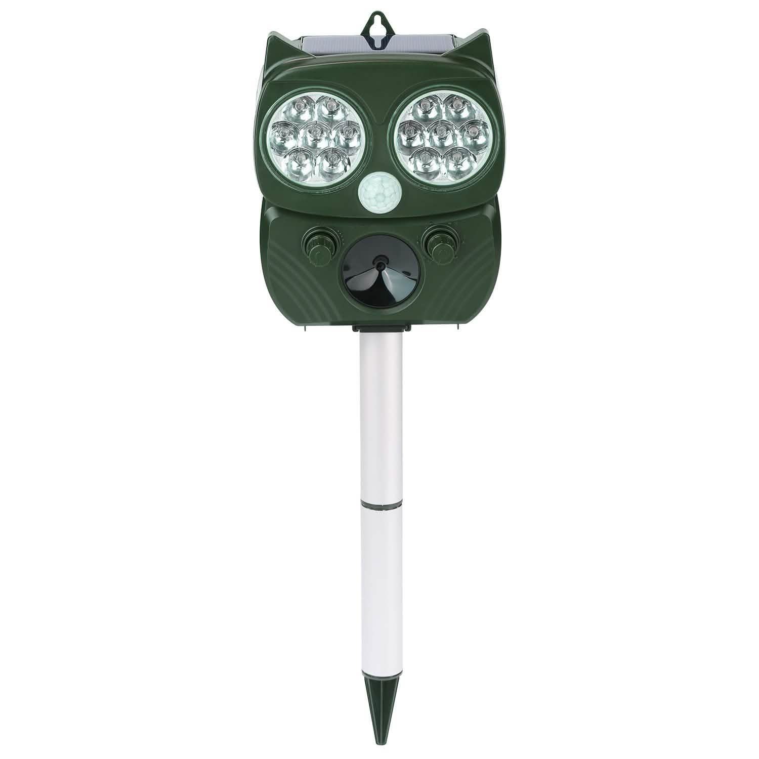 Solar Powered Ultrasonic Animal Repeller PIR Motion Sensor Pest Control - Tophatter Daily Deals