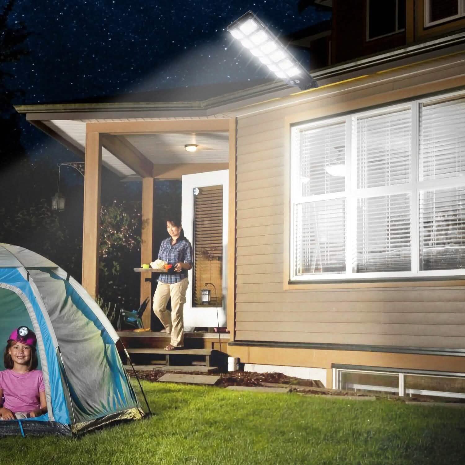Solar Powered Wall Light Beads PIR Motion Sensor Outdoor Lighting - Tophatter Daily Deals