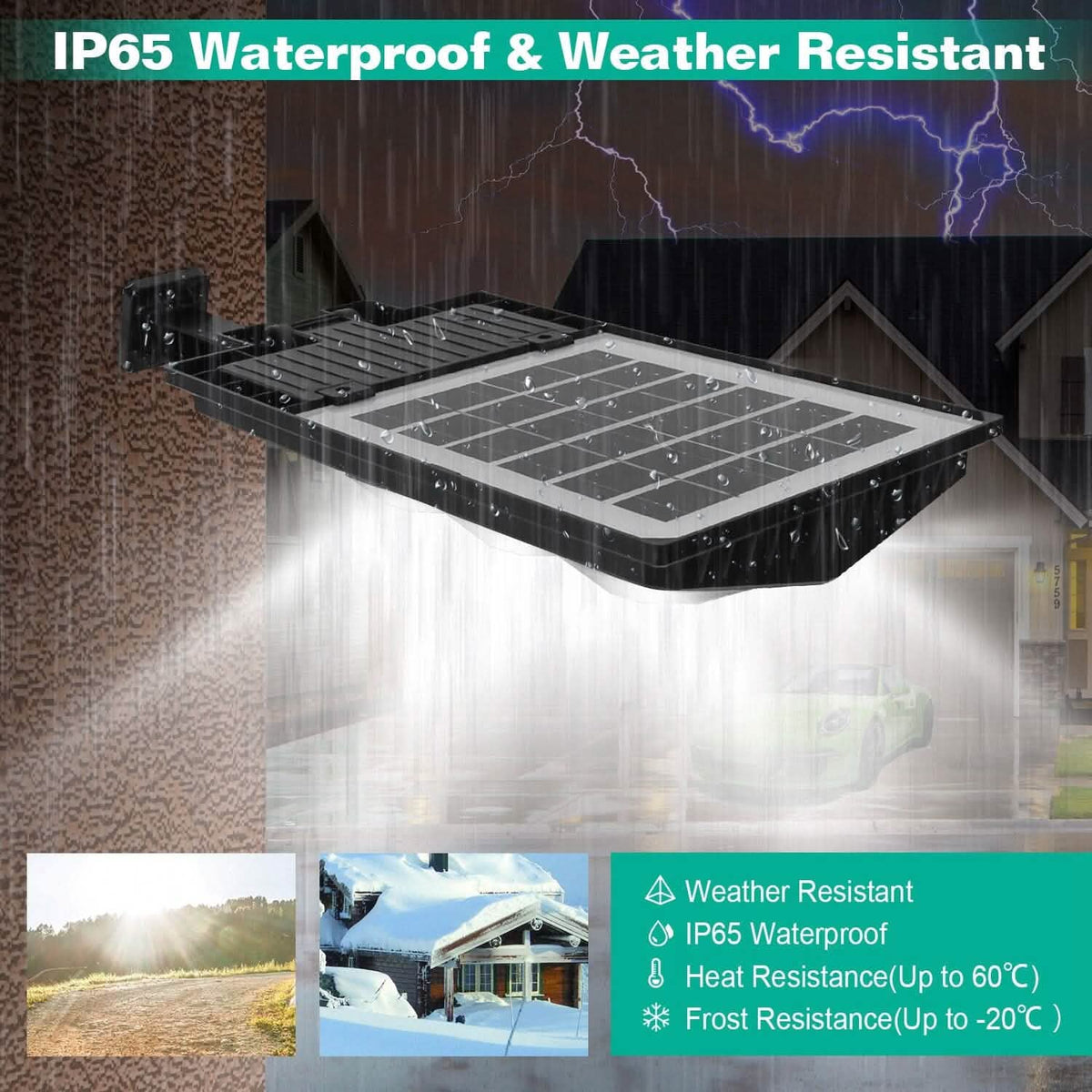 Solar Powered Wall Light Beads PIR Motion Sensor Outdoor Lighting - Tophatter Daily Deals
