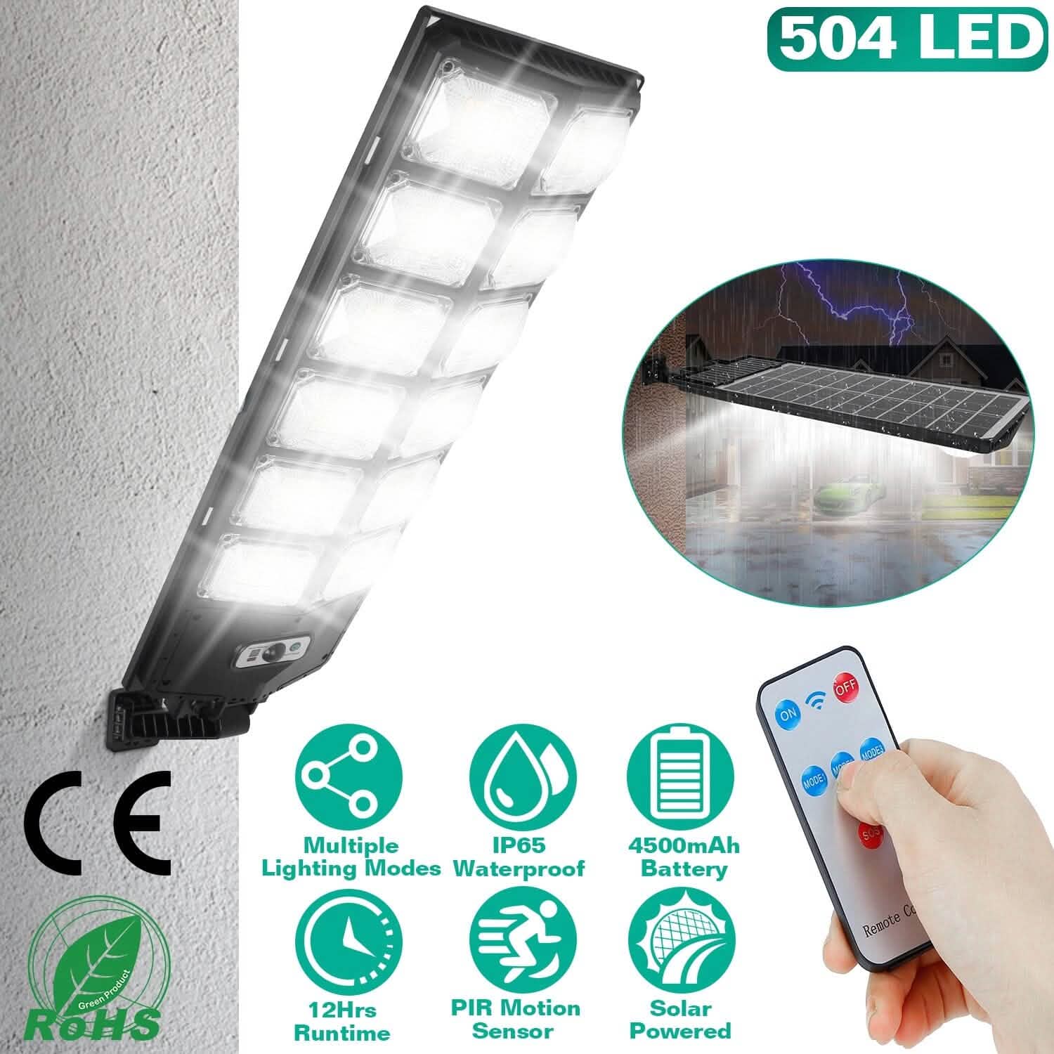 Solar Powered Wall Light Beads PIR Motion Sensor Outdoor Lighting - Tophatter Daily Deals
