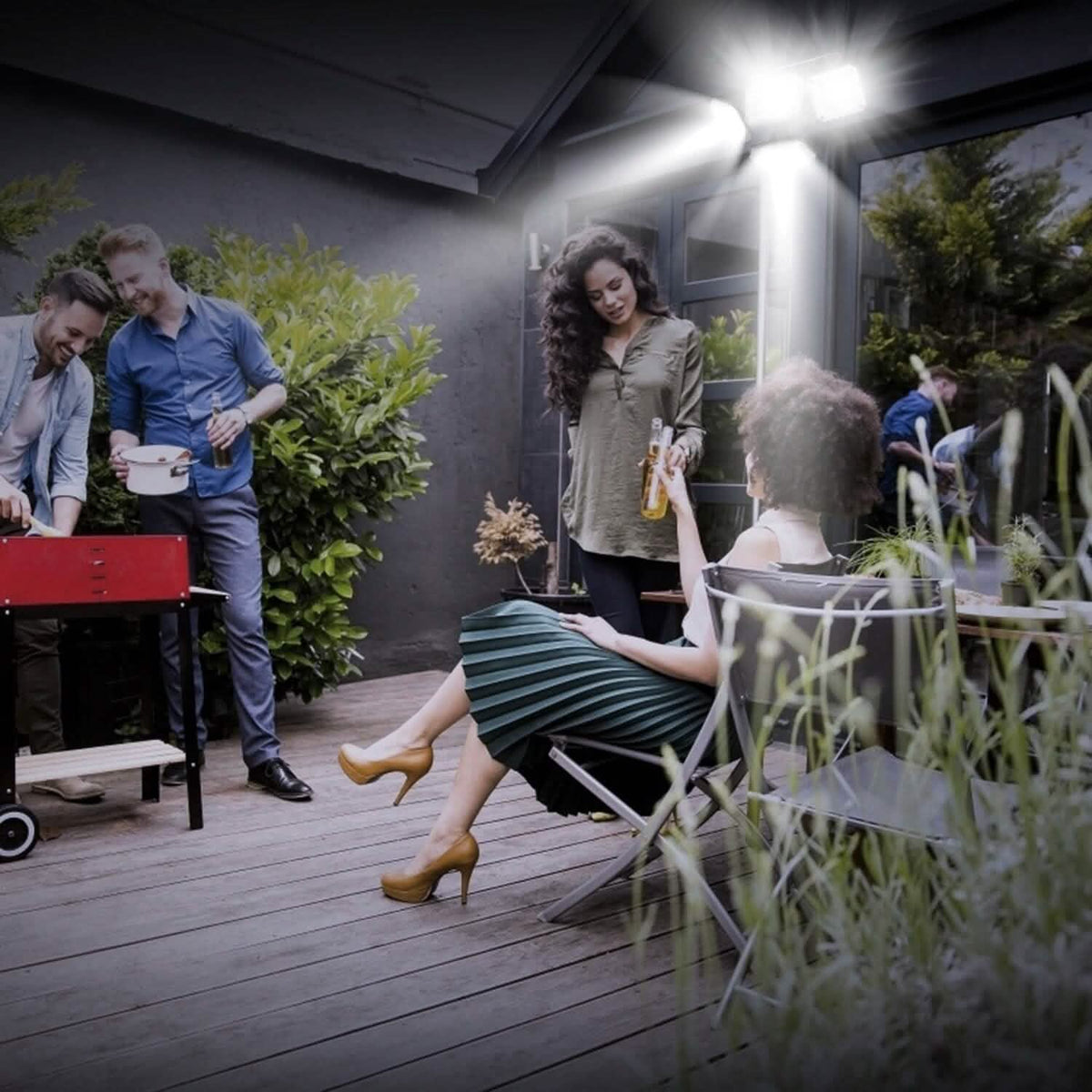 Solar Powered Wall Lights Outdoor Motion Sensor Lamps Outdoor Lighting - Tophatter Daily Deals