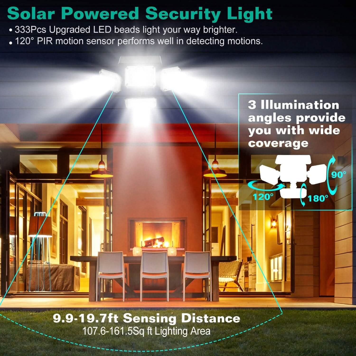 Solar Powered Wall Lights Outdoor Motion Sensor Lamps Outdoor Lighting - Tophatter Daily Deals