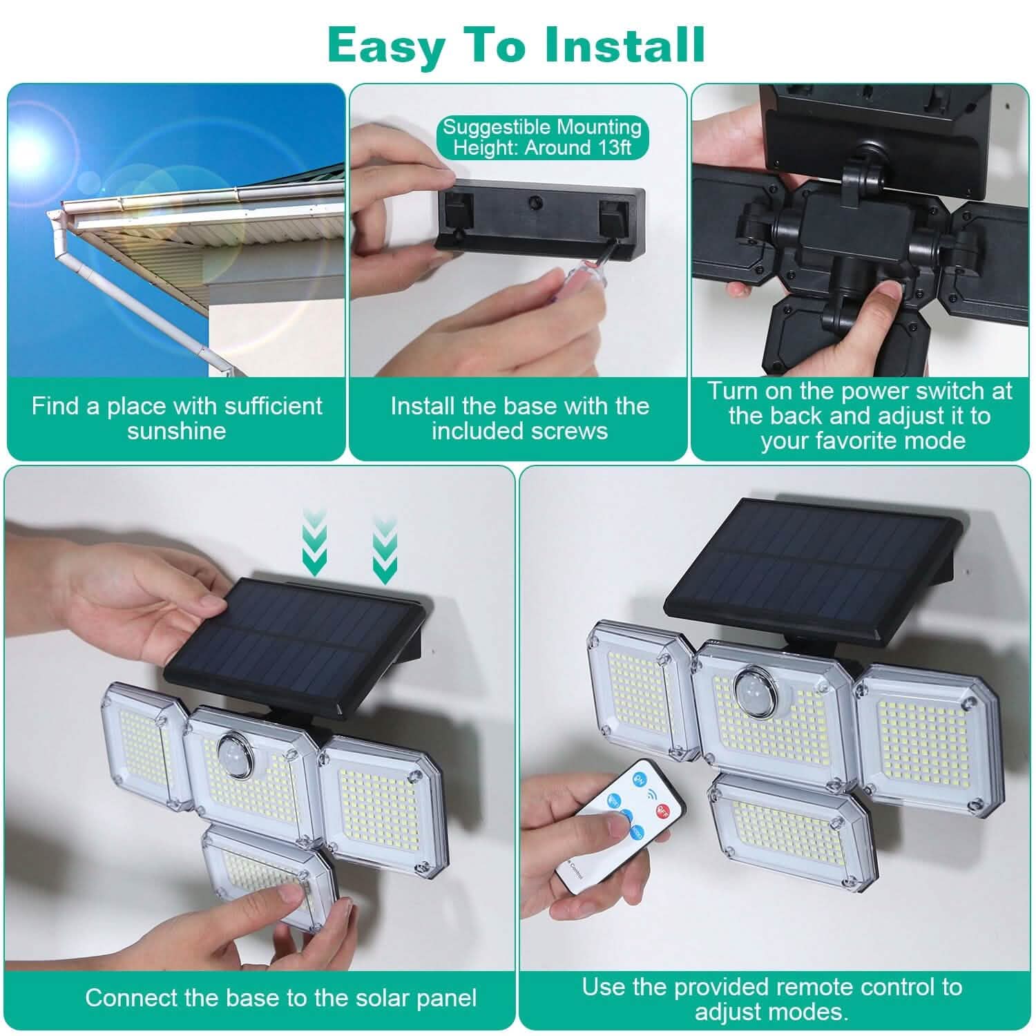 Solar Powered Wall Lights Outdoor Motion Sensor Lamps Outdoor Lighting - Tophatter Daily Deals