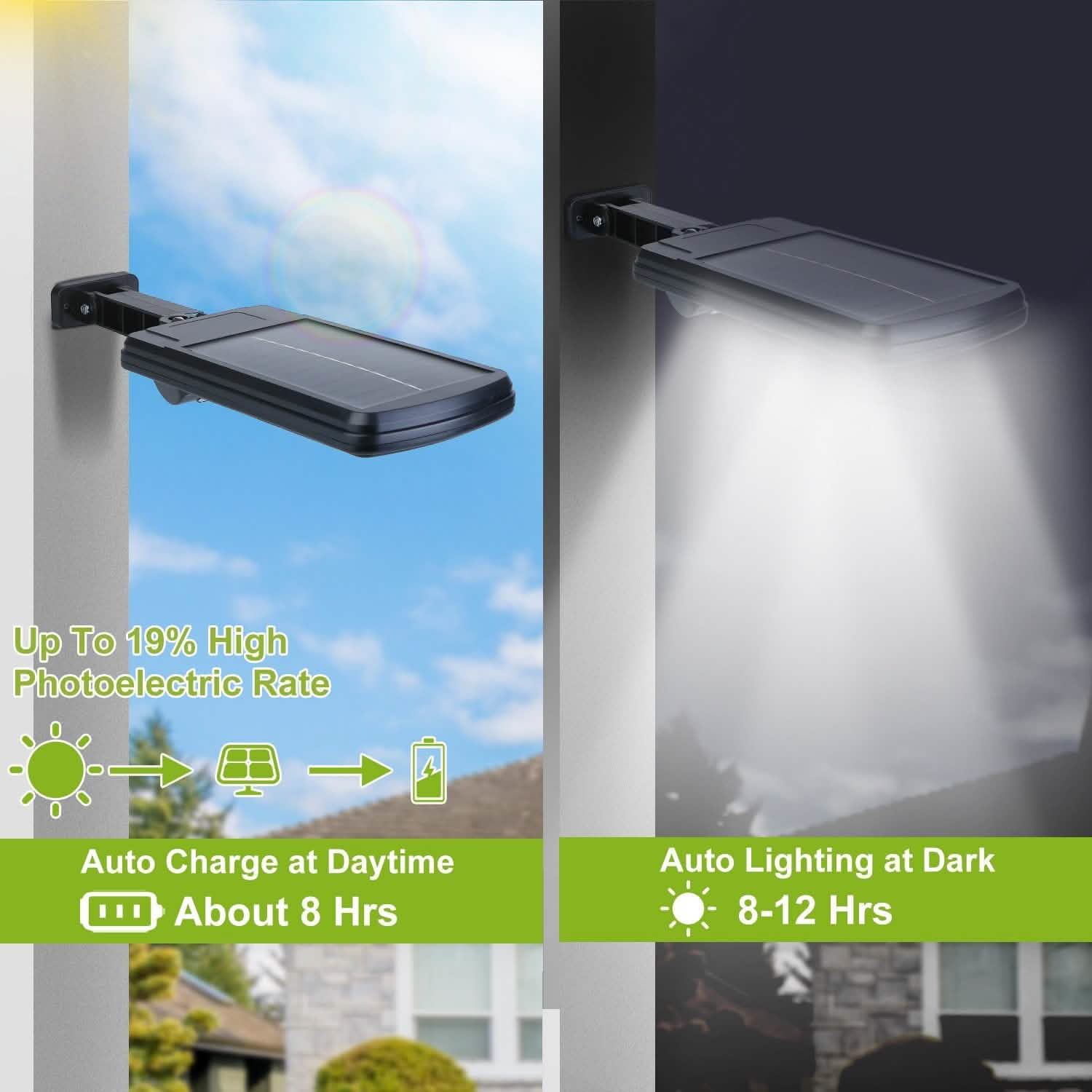 Solar Powered Wall Outdoor Lights Outdoor Lighting - Tophatter Daily Deals