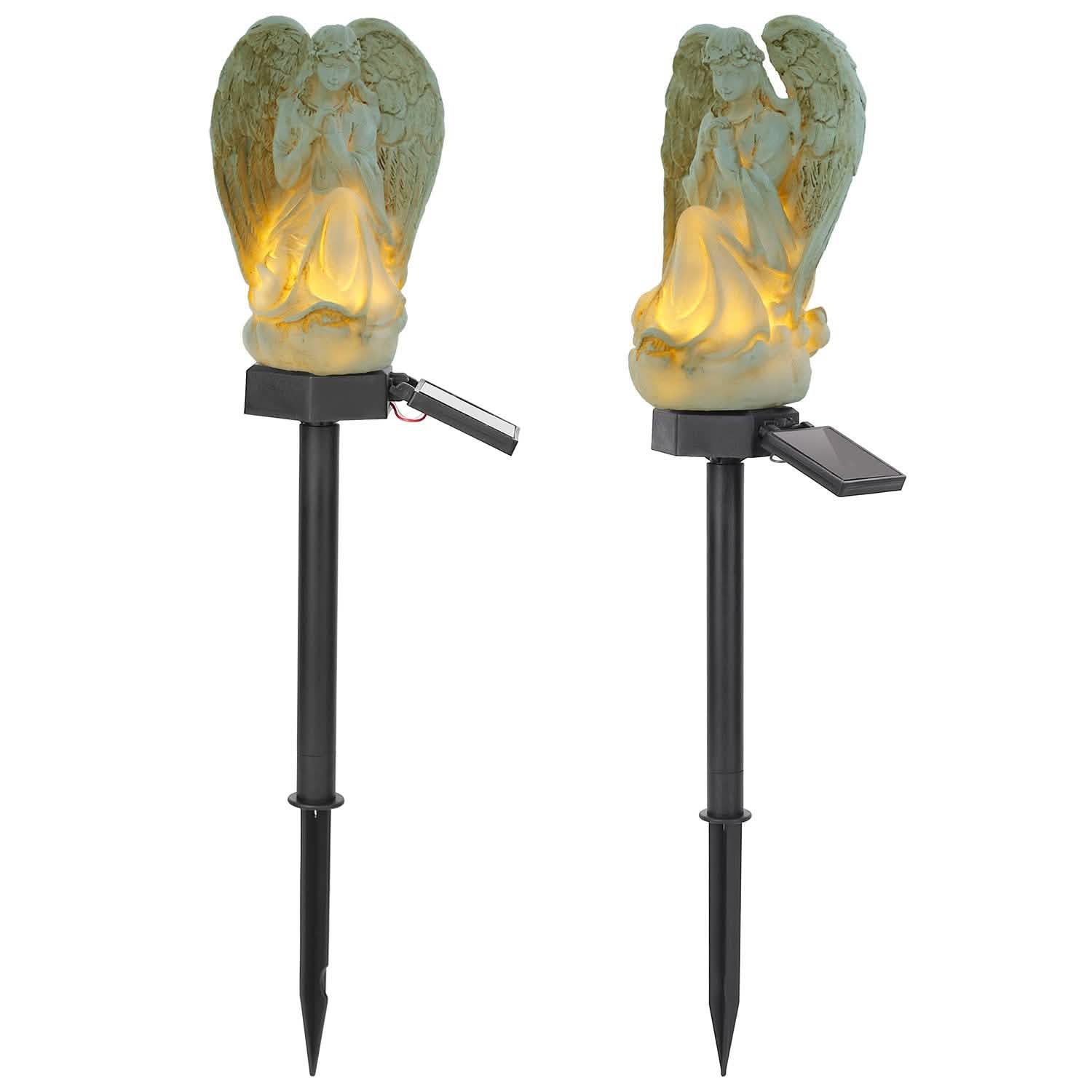 Solar Praying Angle Statue Garden Light Outdoor Lighting - Tophatter Daily Deals