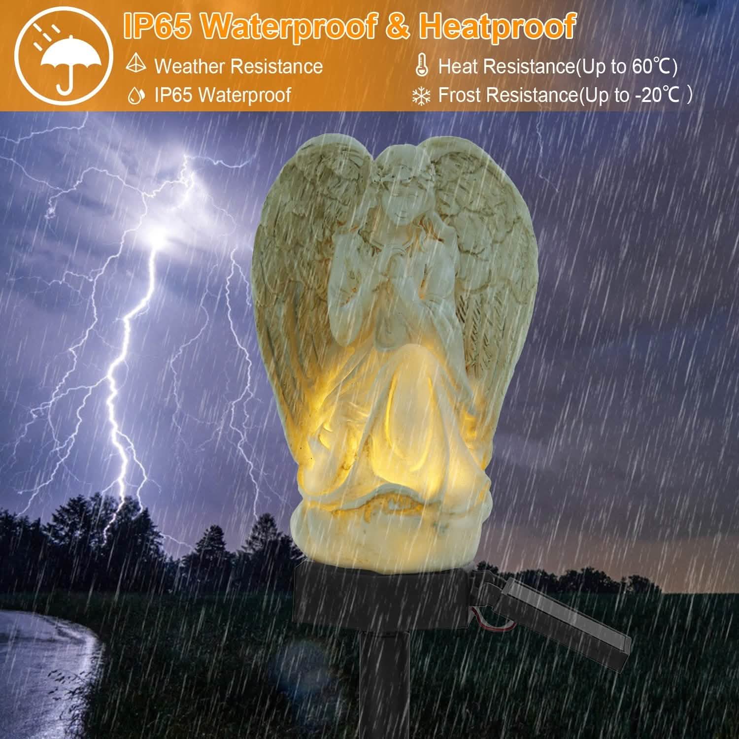 Solar Praying Angle Statue Garden Light Outdoor Lighting - Tophatter Daily Deals