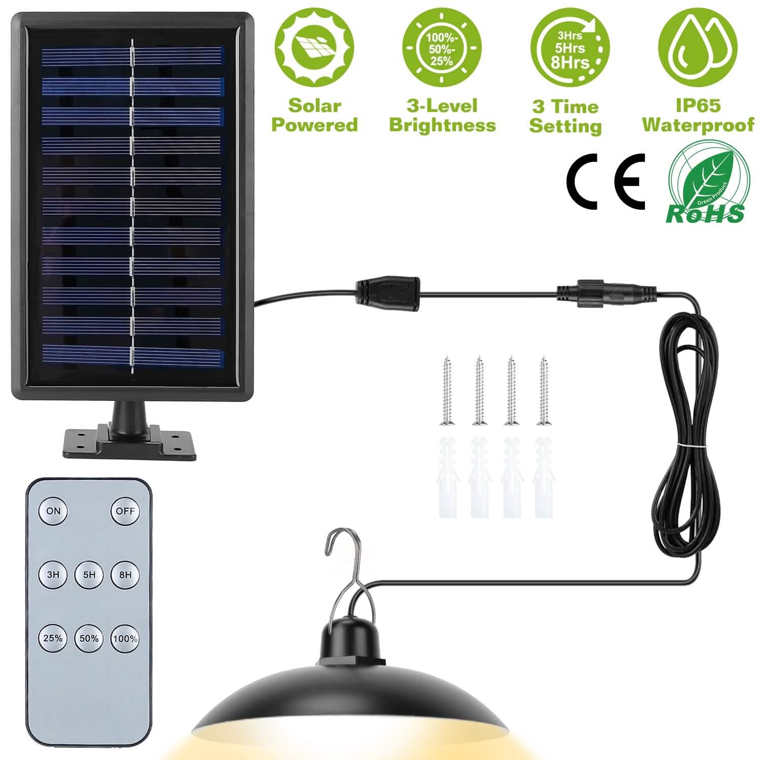 Solar Shed Light Sensor Hanging Lamp Outdoor Lighting - Tophatter Daily Deals