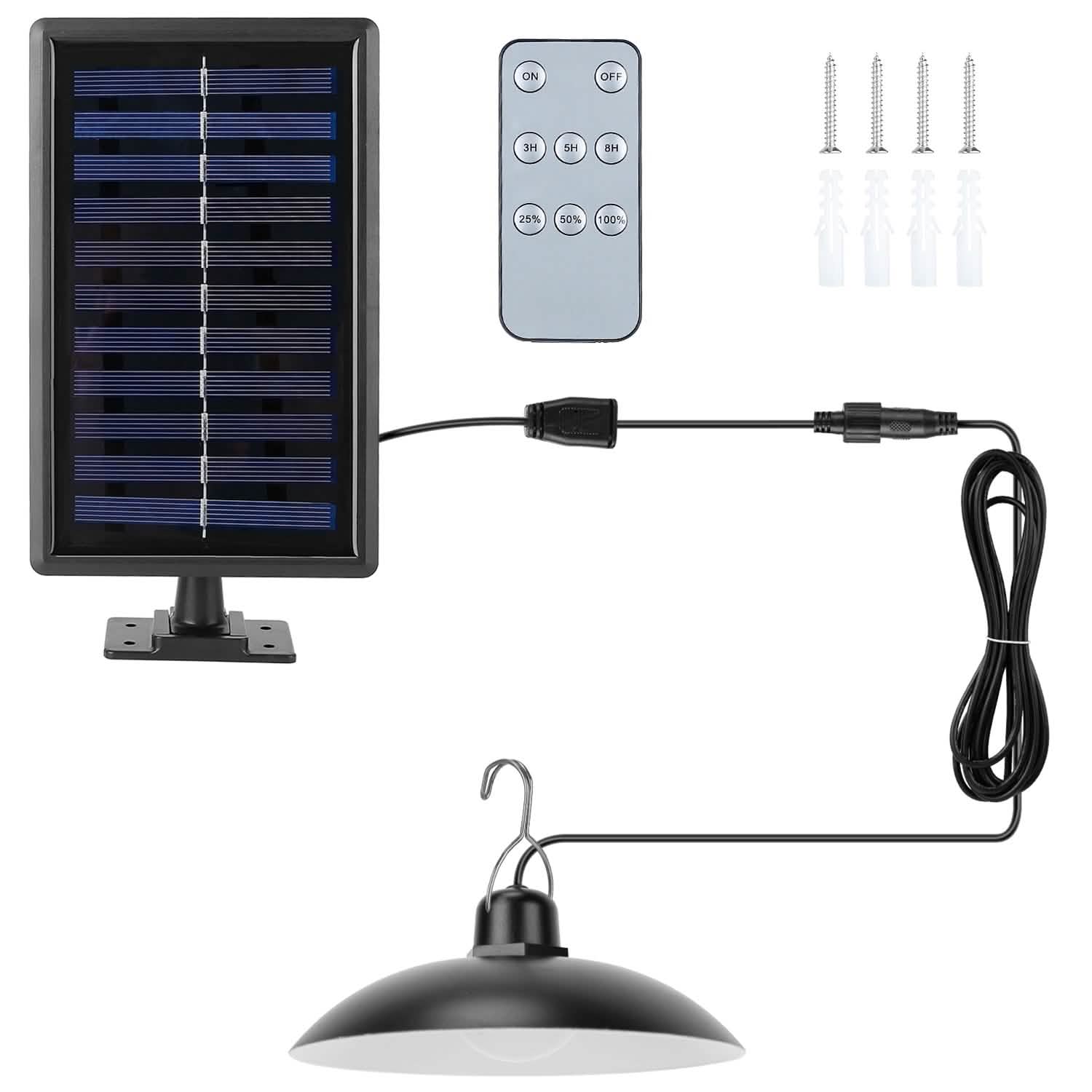 Solar Shed Light Sensor Hanging Lamp Single White Outdoor Lighting - Tophatter Daily Deals
