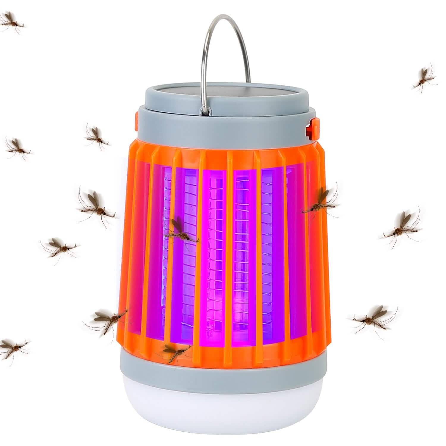Solar USB Electric Bug Zapper with 5 Light Modes Hanging Hook Pest Control - Tophatter Daily Deals