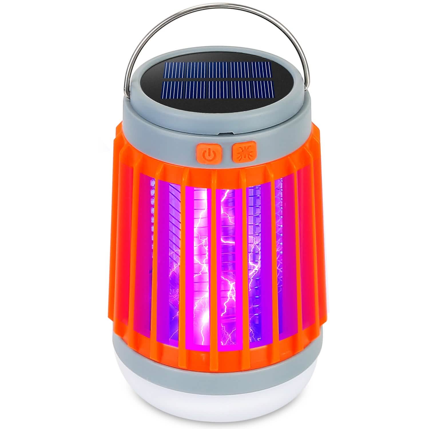 Solar USB Electric Bug Zapper with 5 Light Modes Hanging Hook Pest Control - Tophatter Daily Deals