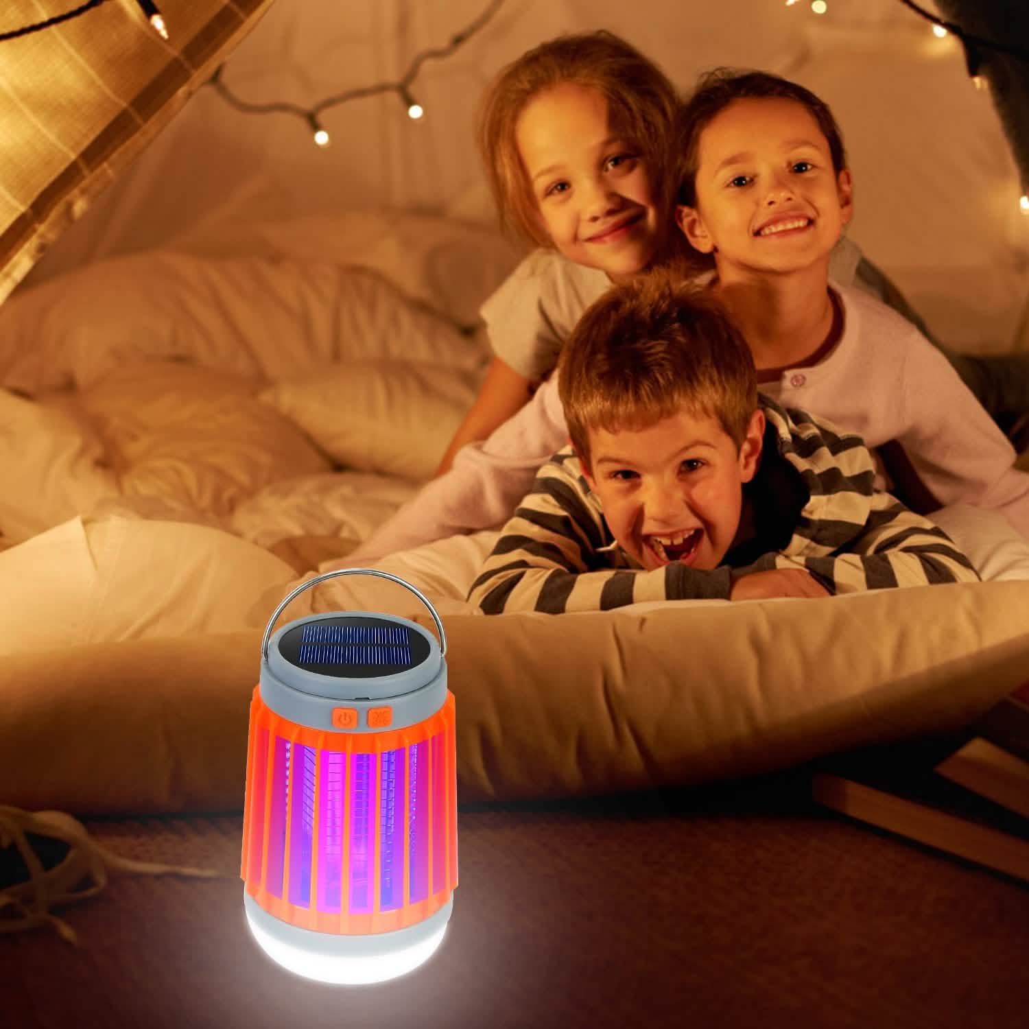 Solar USB Electric Bug Zapper with 5 Light Modes Hanging Hook Pest Control - Tophatter Daily Deals