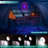 Solar USB Electric Bug Zapper with 5 Light Modes Hanging Hook Pest Control - Tophatter Daily Deals