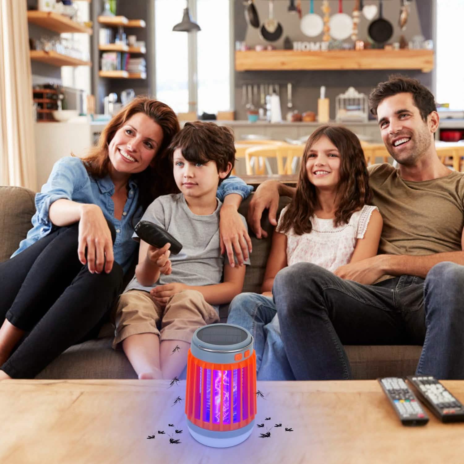 Solar USB Electric Bug Zapper with 5 Light Modes Hanging Hook Pest Control - Tophatter Daily Deals