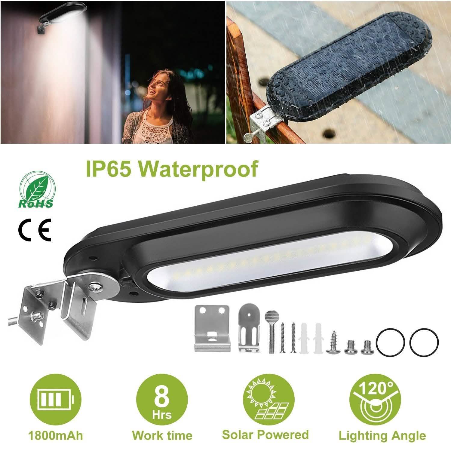 Solar Wall Light Outdoor 18 LED's Dusk to Dawn Fence Lamp Outdoor Lighting - Tophatter Daily Deals