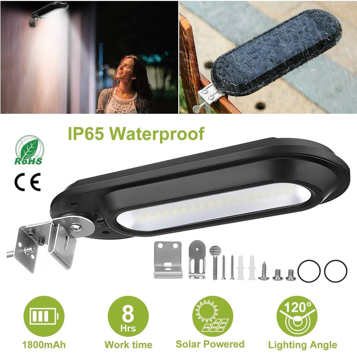 Solar Wall Light Outdoor 18 LED's Dusk to Dawn Fence Lamp Outdoor Lighting - Tophatter Daily Deals