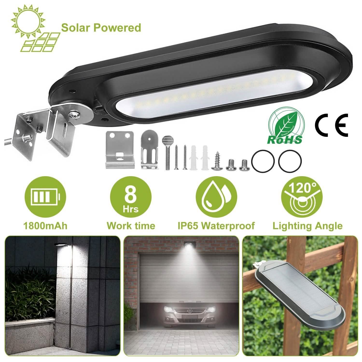 Solar Wall Light Outdoor 18 LED's Dusk to Dawn Fence Lamp Outdoor Lighting - Tophatter Daily Deals