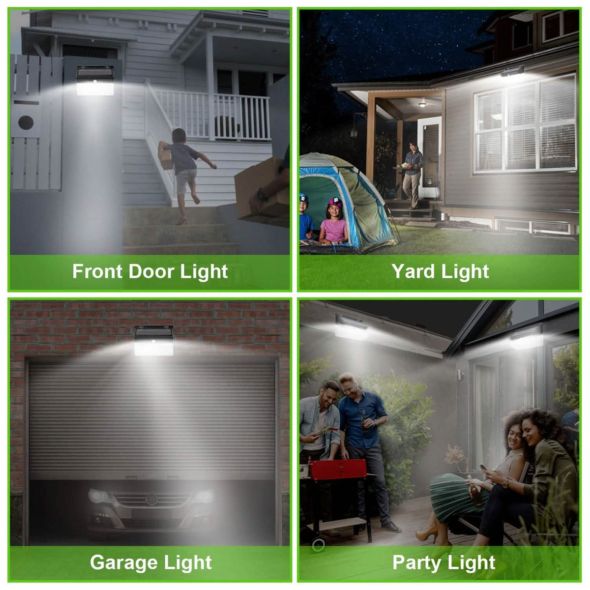 Solar Wall Light Outdoor 206 LEDs PIR Motion Sensor Lamp Outdoor Lighting - Tophatter Daily Deals