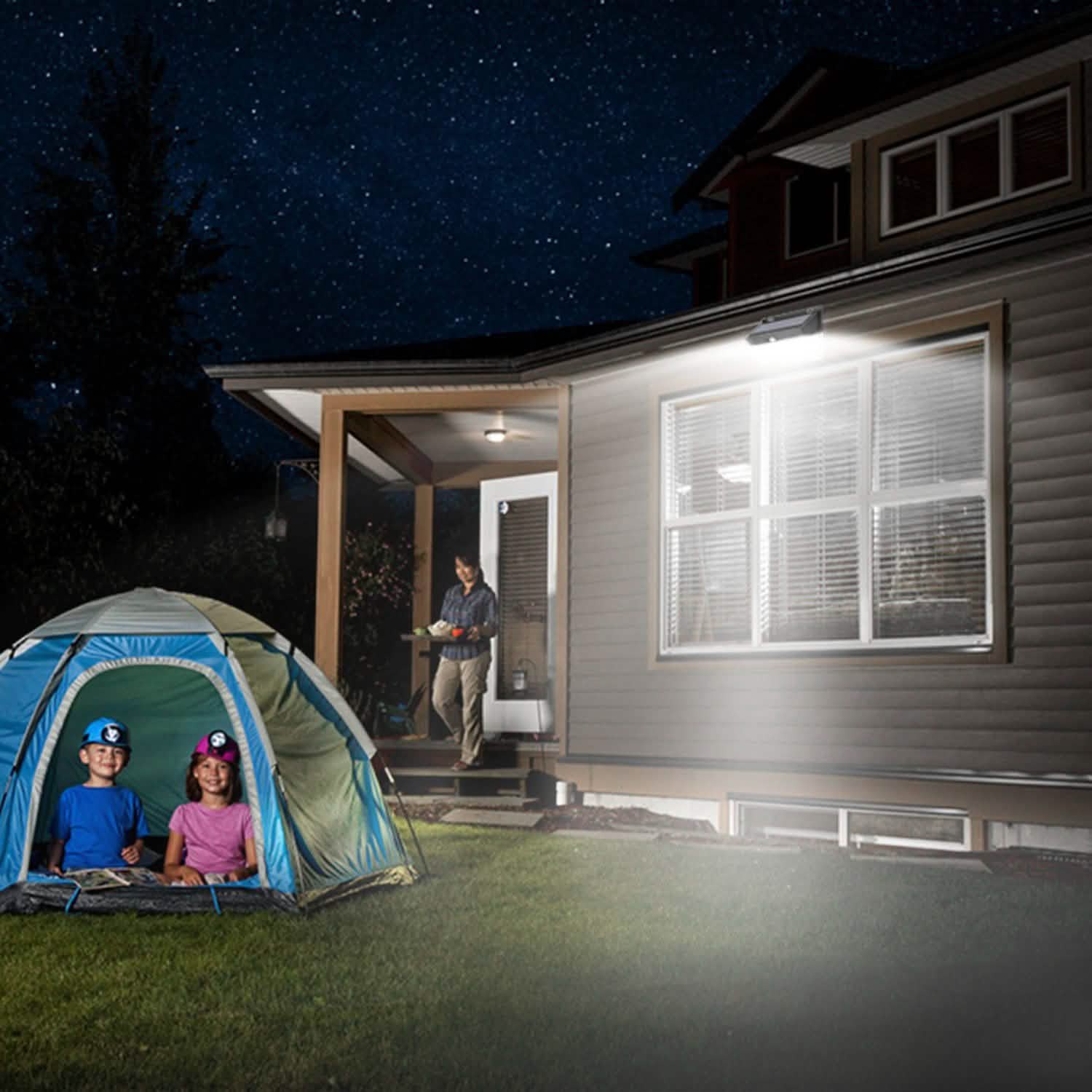 Solar Wall Light Outdoor 206 LEDs PIR Motion Sensor Lamp Outdoor Lighting - Tophatter Daily Deals