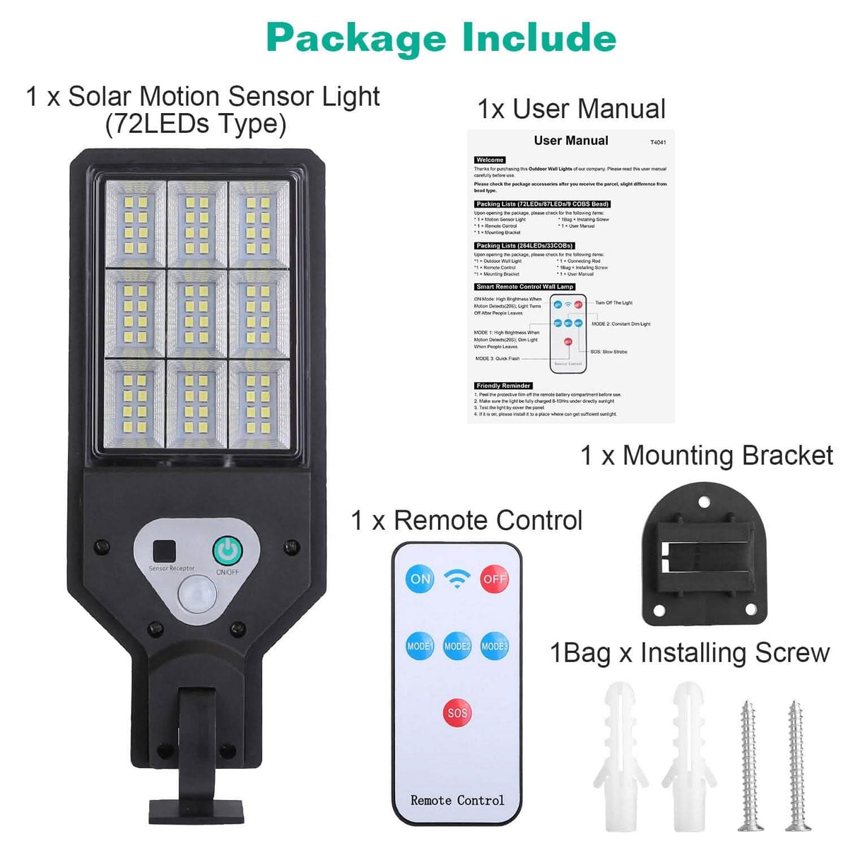 Solar Wall Light Outdoor Beads PIR Motion Sensor Remote Control Wireless Lamps Solar Outdoor Lights - Tophatter Daily Deals