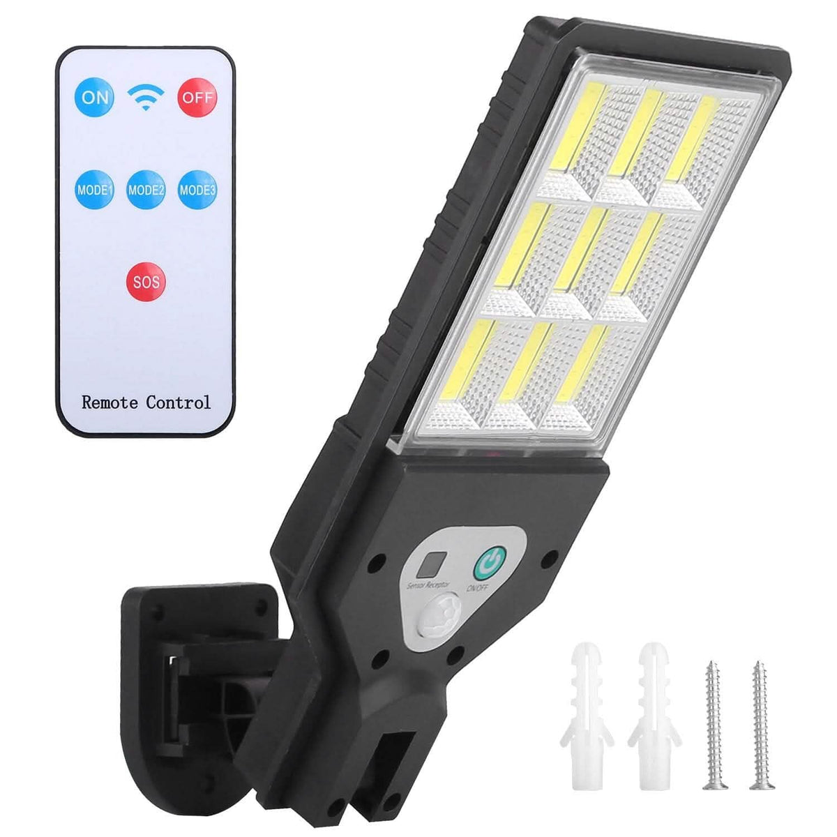 Solar Wall Light Outdoor Beads PIR Motion Sensor Remote Control Wireless Lamps Solar Outdoor Lights - Tophatter Daily Deals