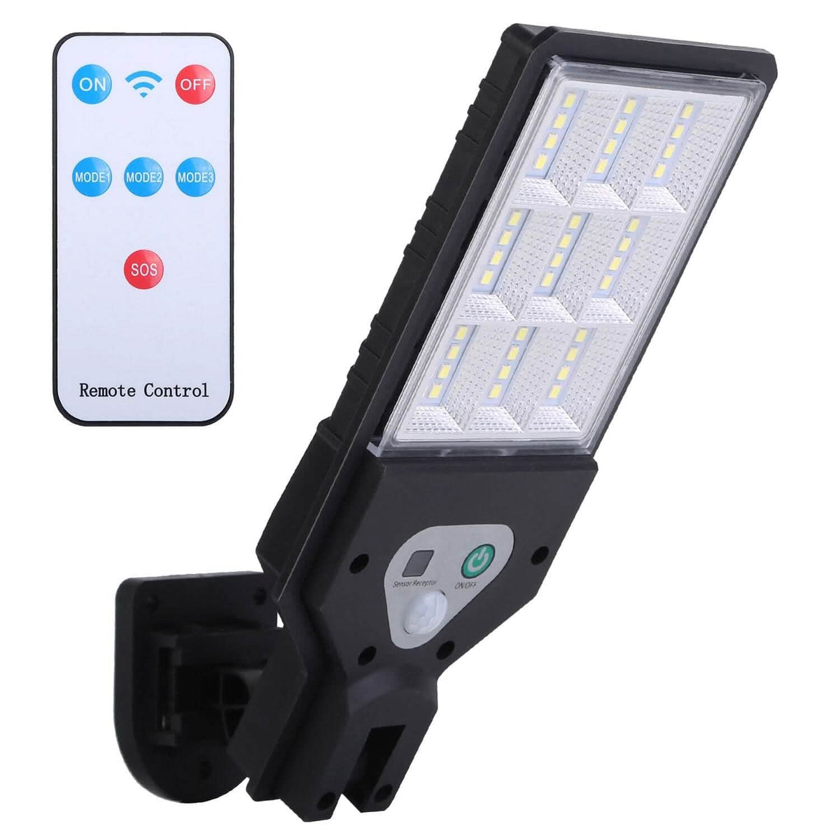 Solar Wall Light Outdoor Beads PIR Motion Sensor Remote Control Wireless Lamps Outdoor Lighting - Tophatter Daily Deals