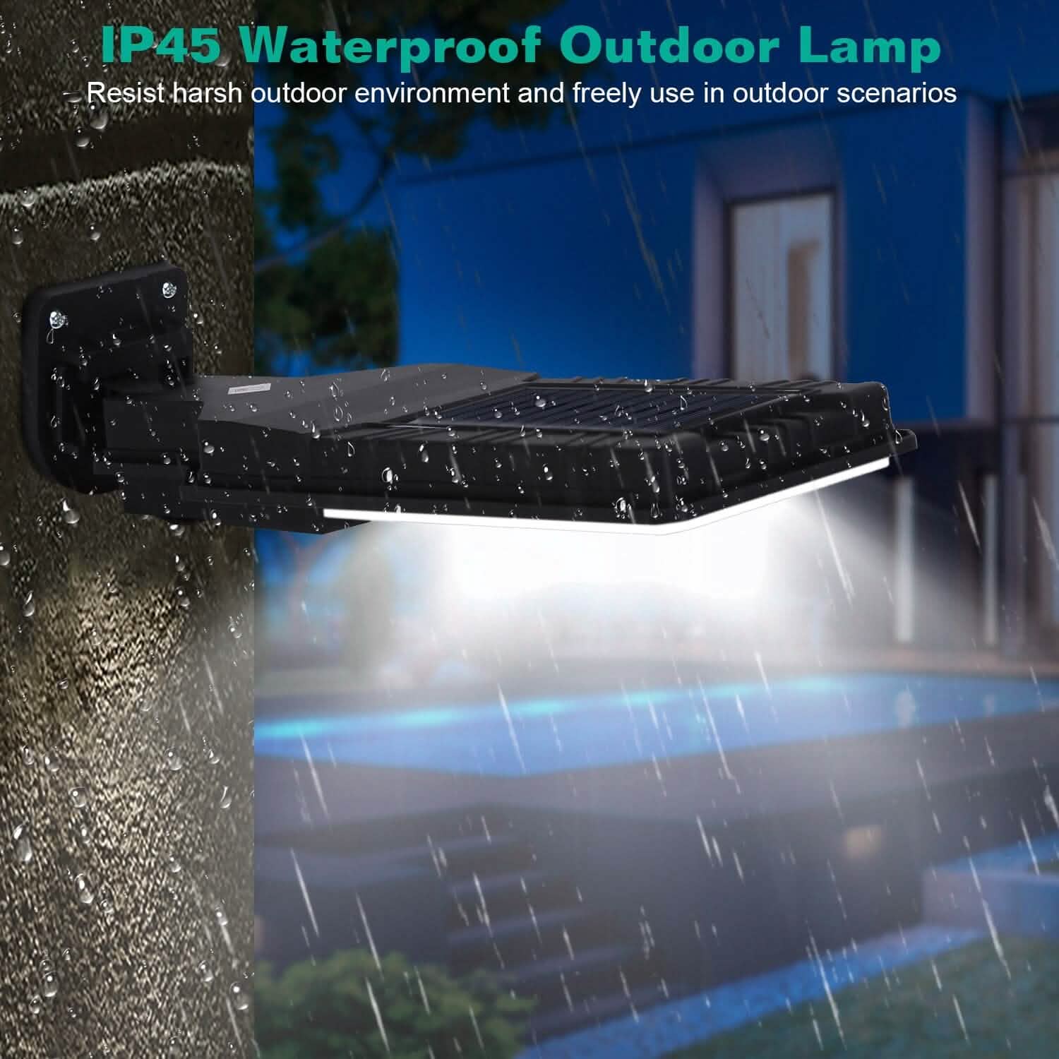 Solar Wall Light Outdoor Beads PIR Motion Sensor Remote Control Wireless Lamps Outdoor Lighting - Tophatter Daily Deals