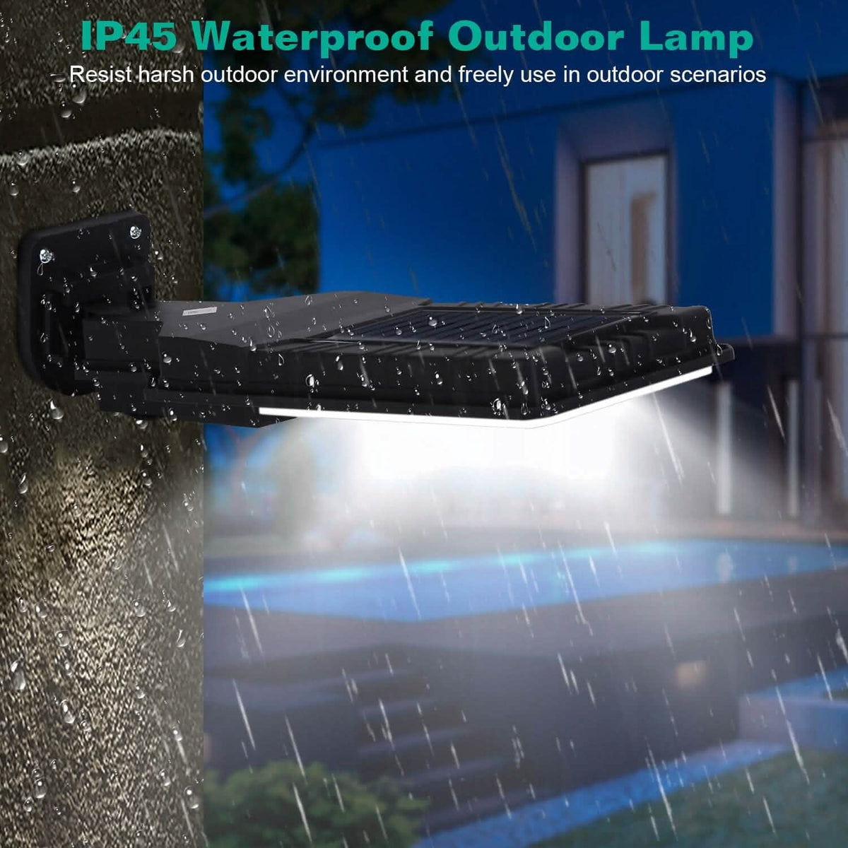 Solar Wall Light Outdoor Beads PIR Motion Sensor Remote Control Wireless Lamps Outdoor Lighting - Tophatter Daily Deals