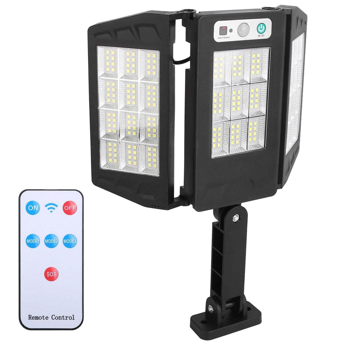 Solar Wall Light Outdoor Beads PIR Motion Sensor Remote Control Wireless Lamps Outdoor Lighting - Tophatter Daily Deals