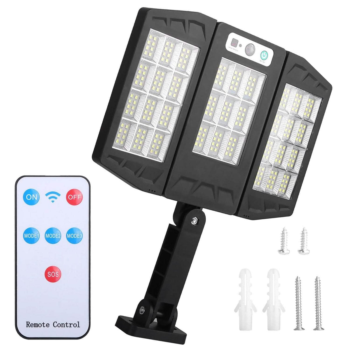 Solar Wall Light Outdoor Beads PIR Motion Sensor Remote Control Wireless Lamps Outdoor Lighting - Tophatter Daily Deals