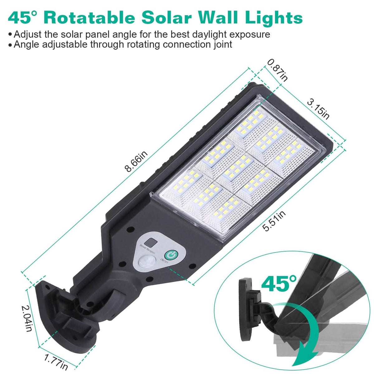 Solar Wall Light Outdoor Beads PIR Motion Sensor Remote Control Wireless Lamps Solar Outdoor Lights - Tophatter Daily Deals