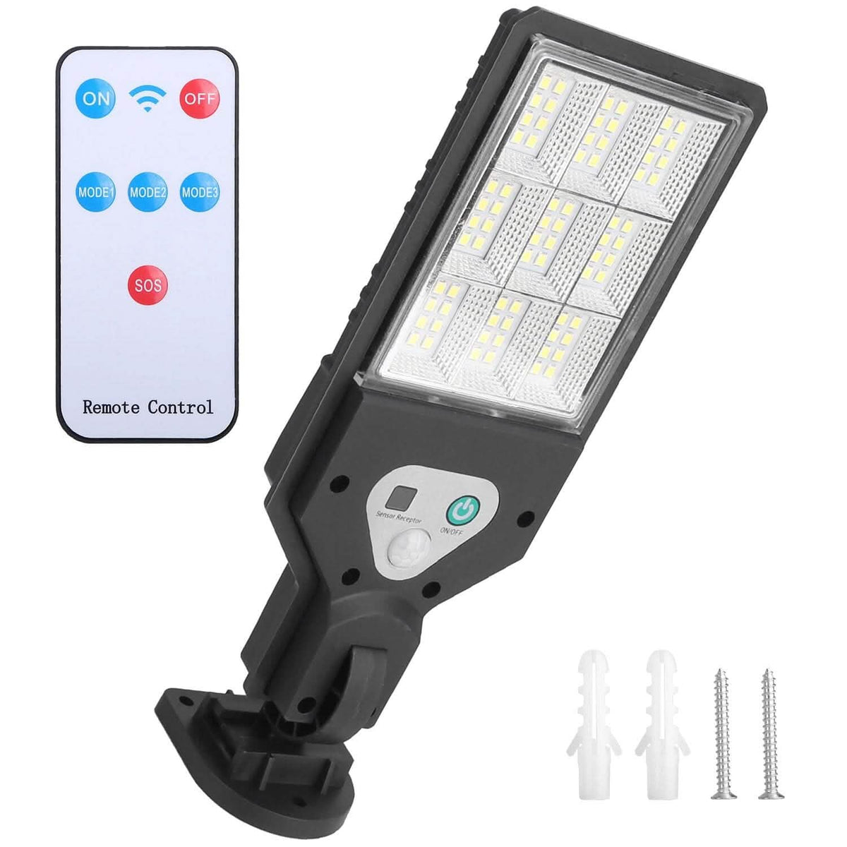 Solar Wall Light Outdoor Beads PIR Motion Sensor Remote Control Wireless Lamps Solar Outdoor Lights - Tophatter Daily Deals