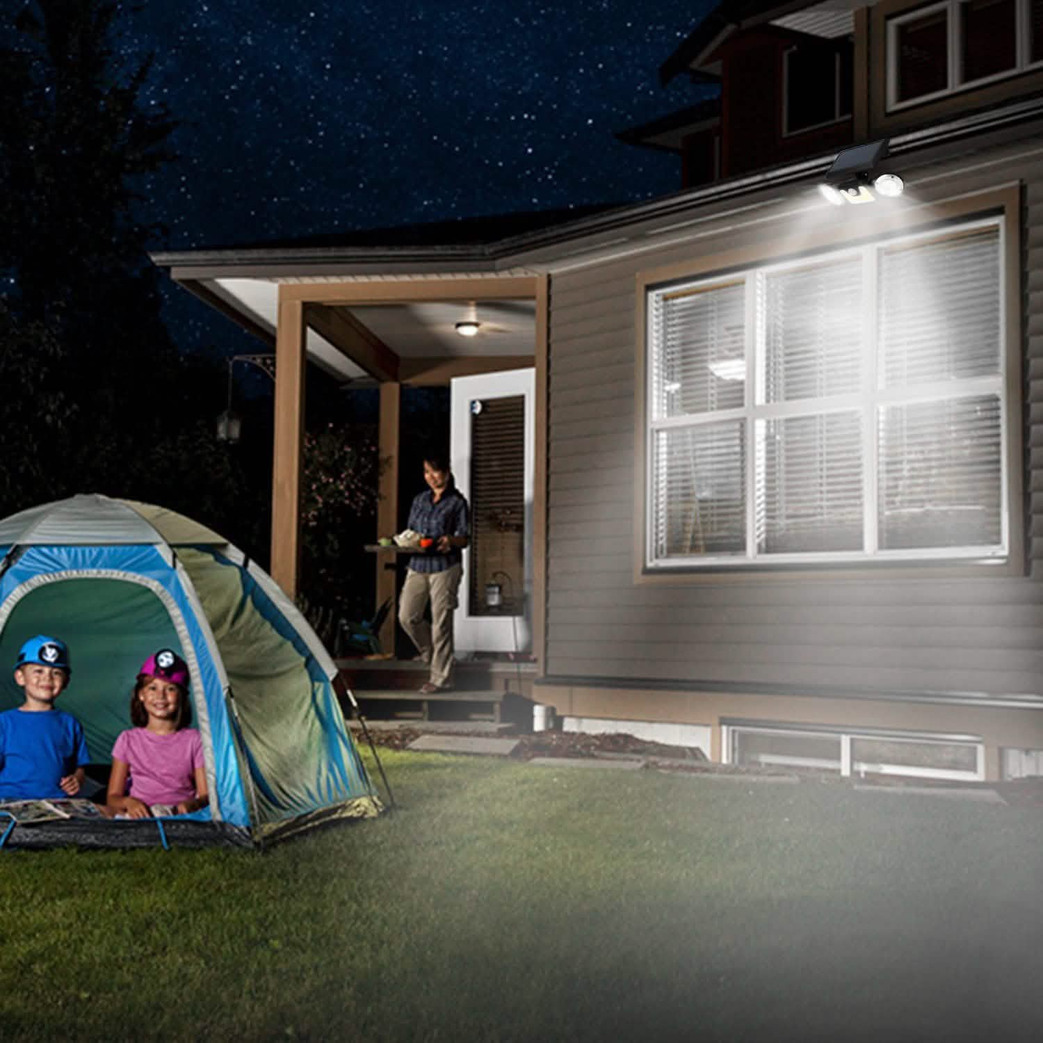 Solar Wall Light Outdoor PIR Motion Sensor LED Outdoor Lighting - Tophatter Daily Deals