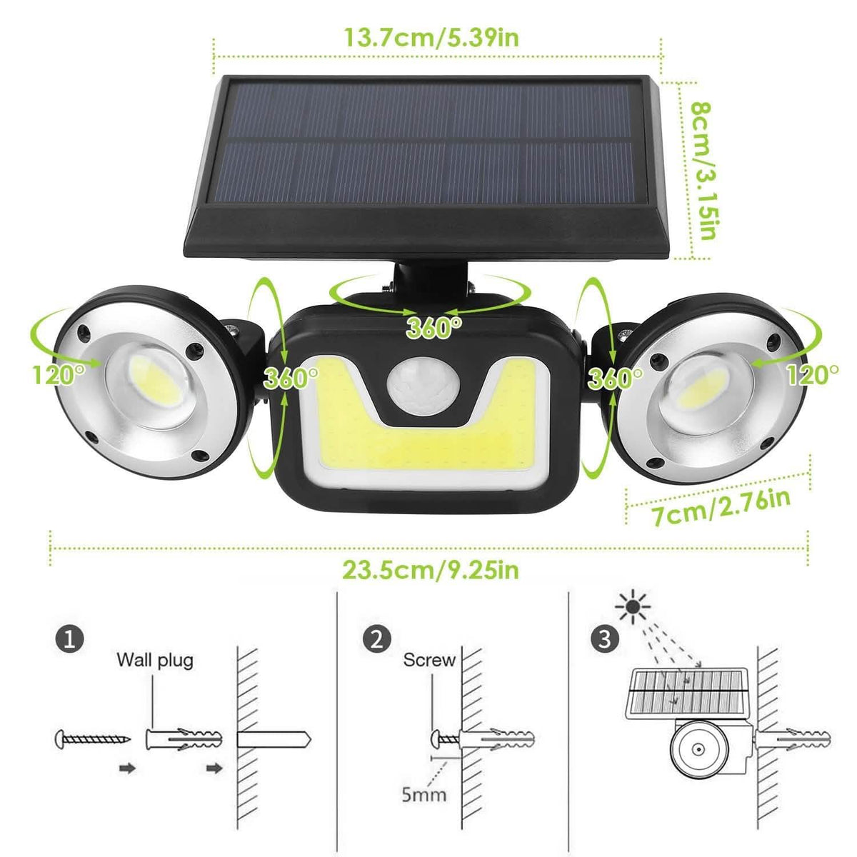 Solar Wall Light Outdoor PIR Motion Sensor LED Outdoor Lighting - Tophatter Daily Deals