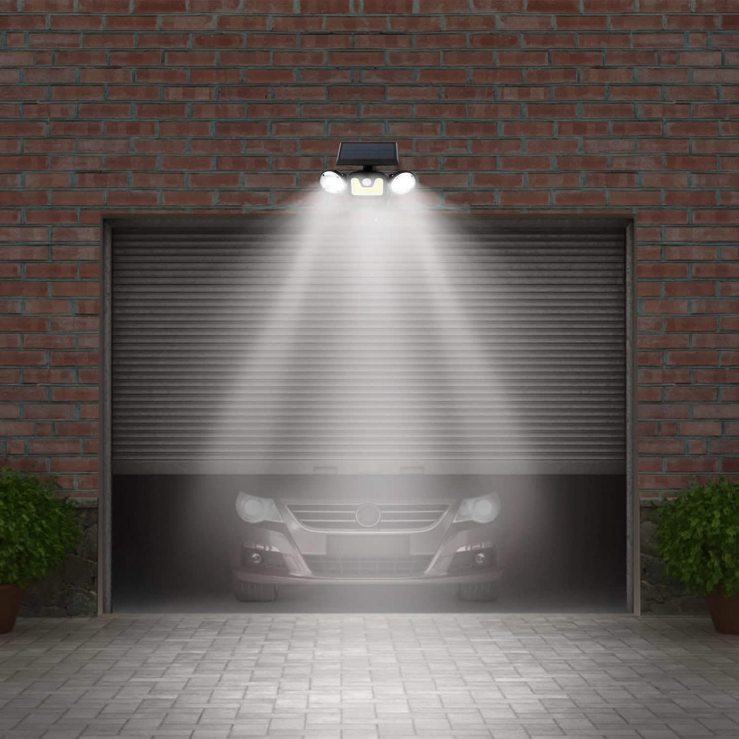 Solar Wall Light Outdoor PIR Motion Sensor LED Outdoor Lighting - Tophatter Daily Deals