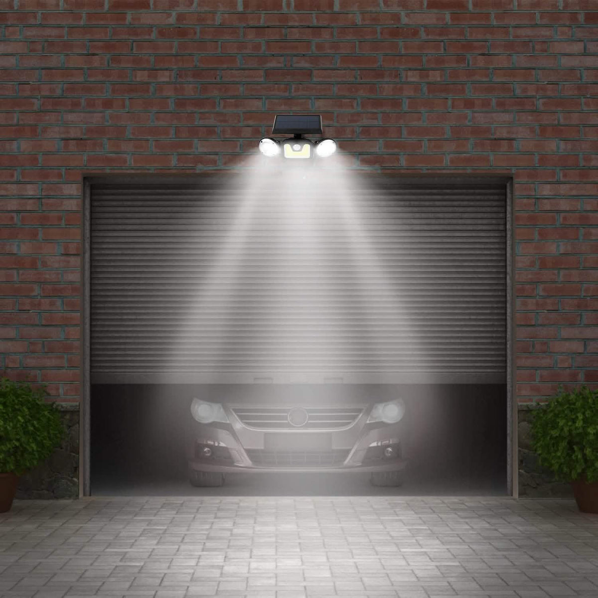 Solar Wall Light Outdoor PIR Motion Sensor LED Outdoor Lighting - Tophatter Daily Deals